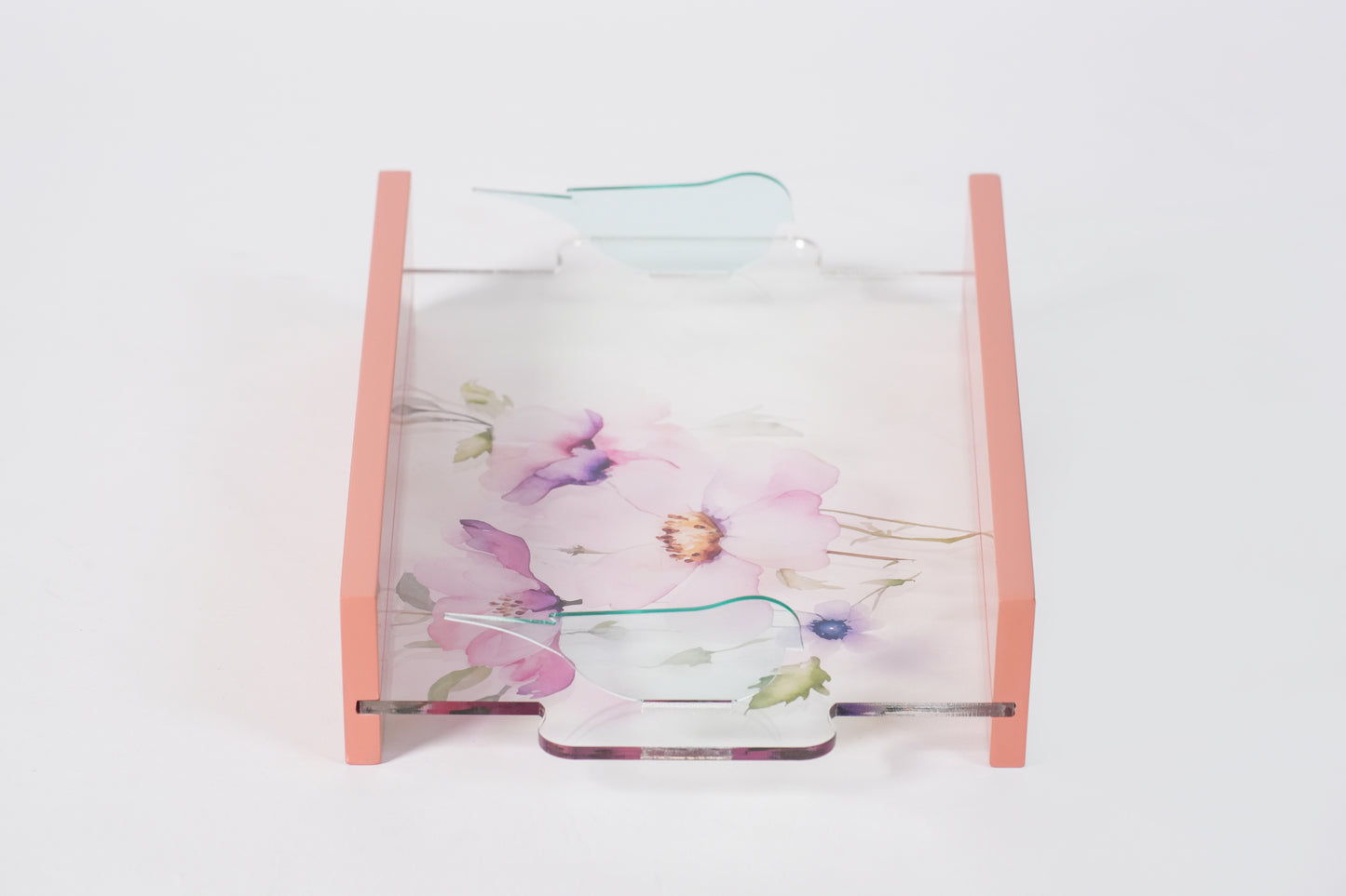 Feathered Dreams Wood Peach Tray