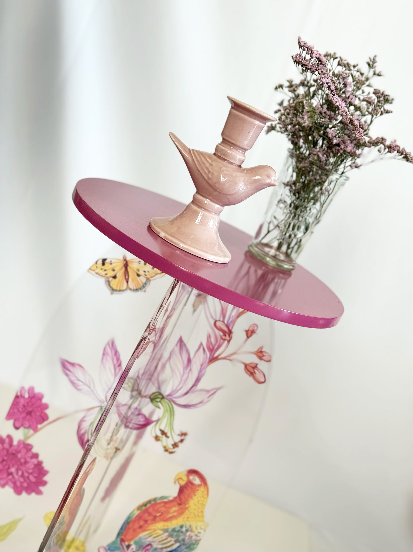 Feathered Dreams Side Table Pink
