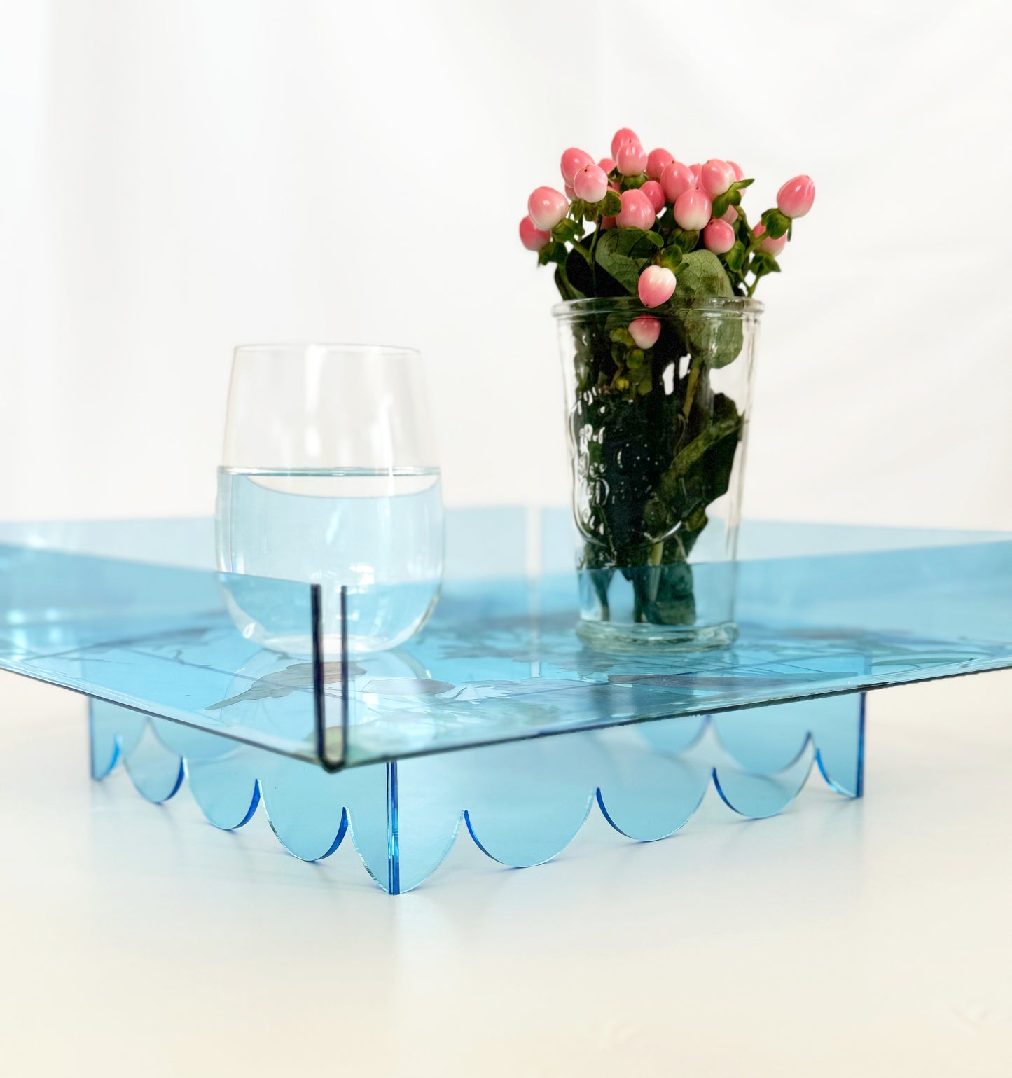 Feathered Dreams Acrylic Blue Tray