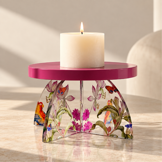 Feathered Dreams Candle Holder Pink