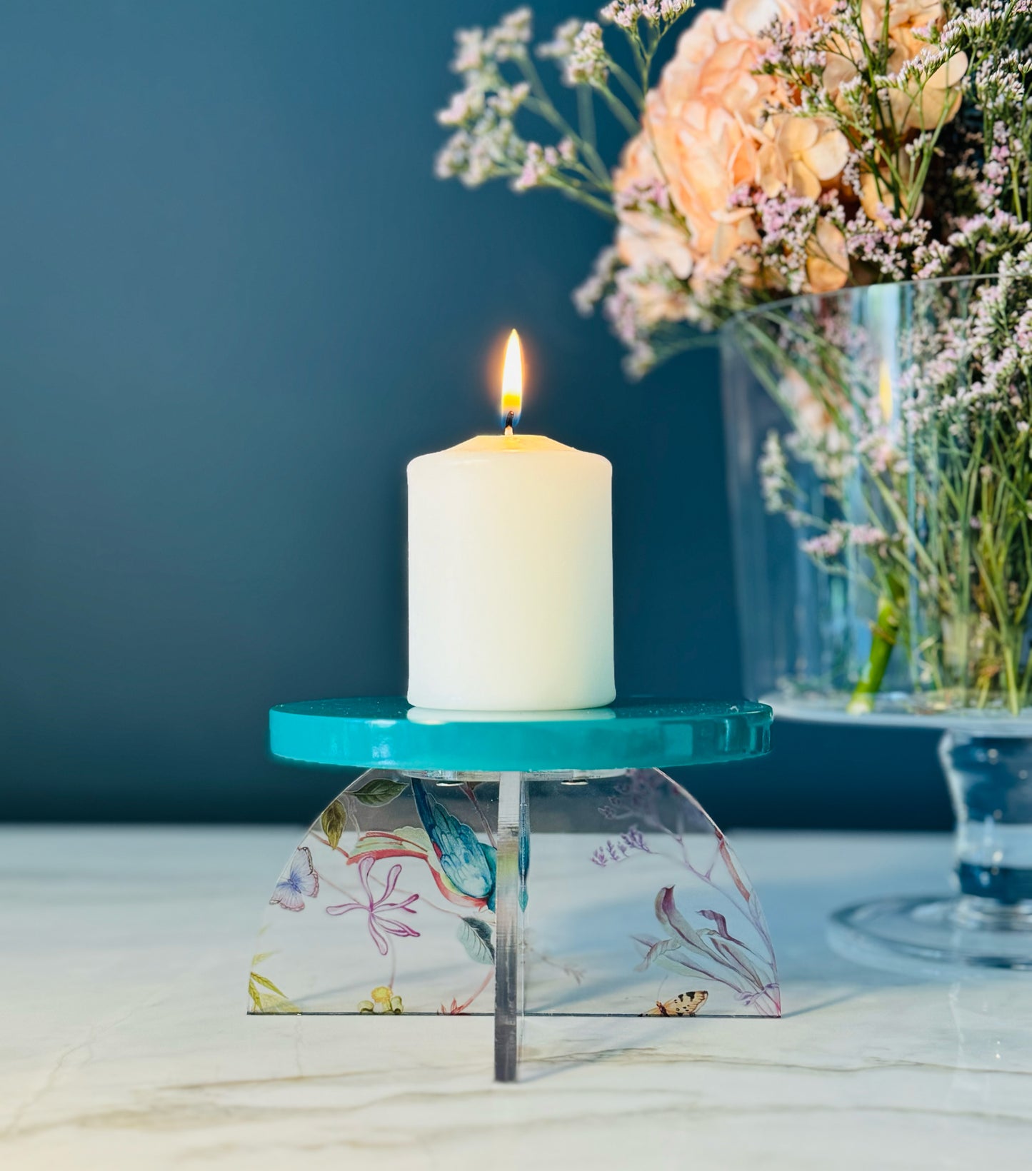 Feathered Dreams Candle Holder Green