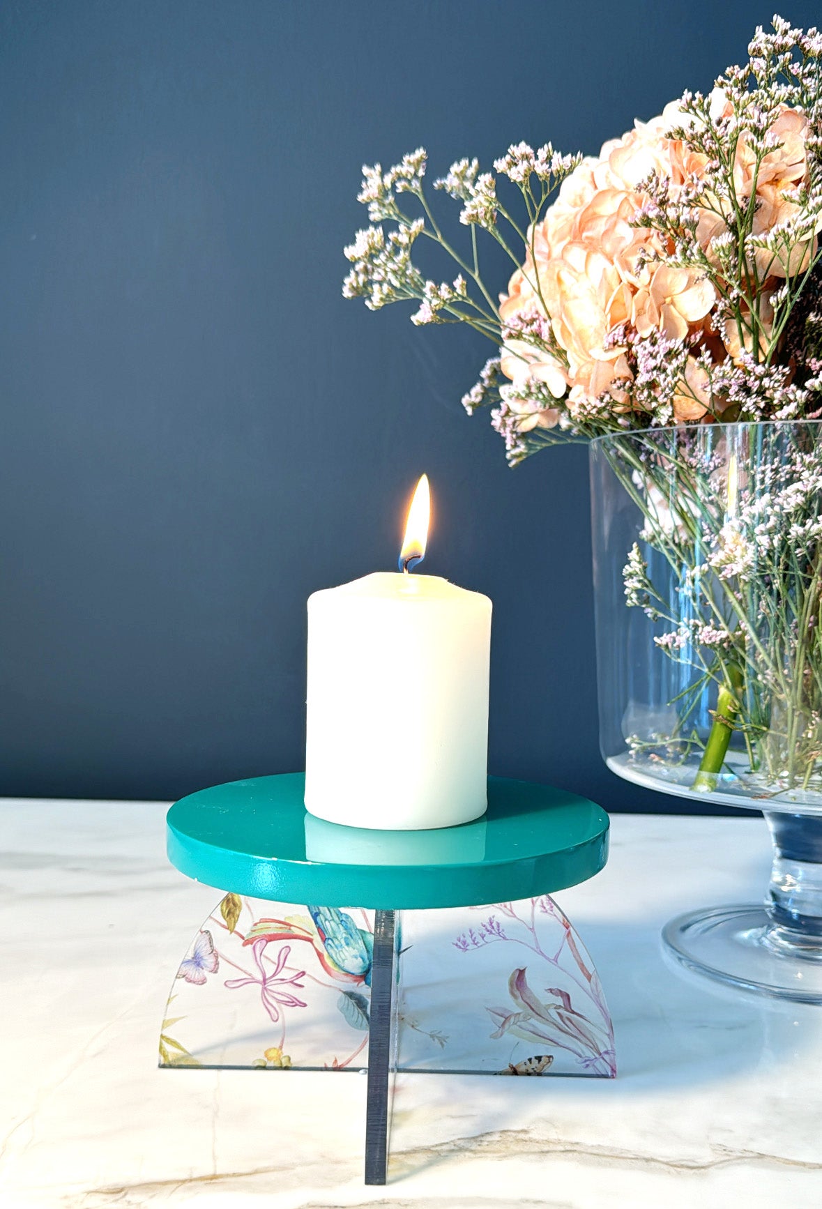 Feathered Dreams Candle Holder Green