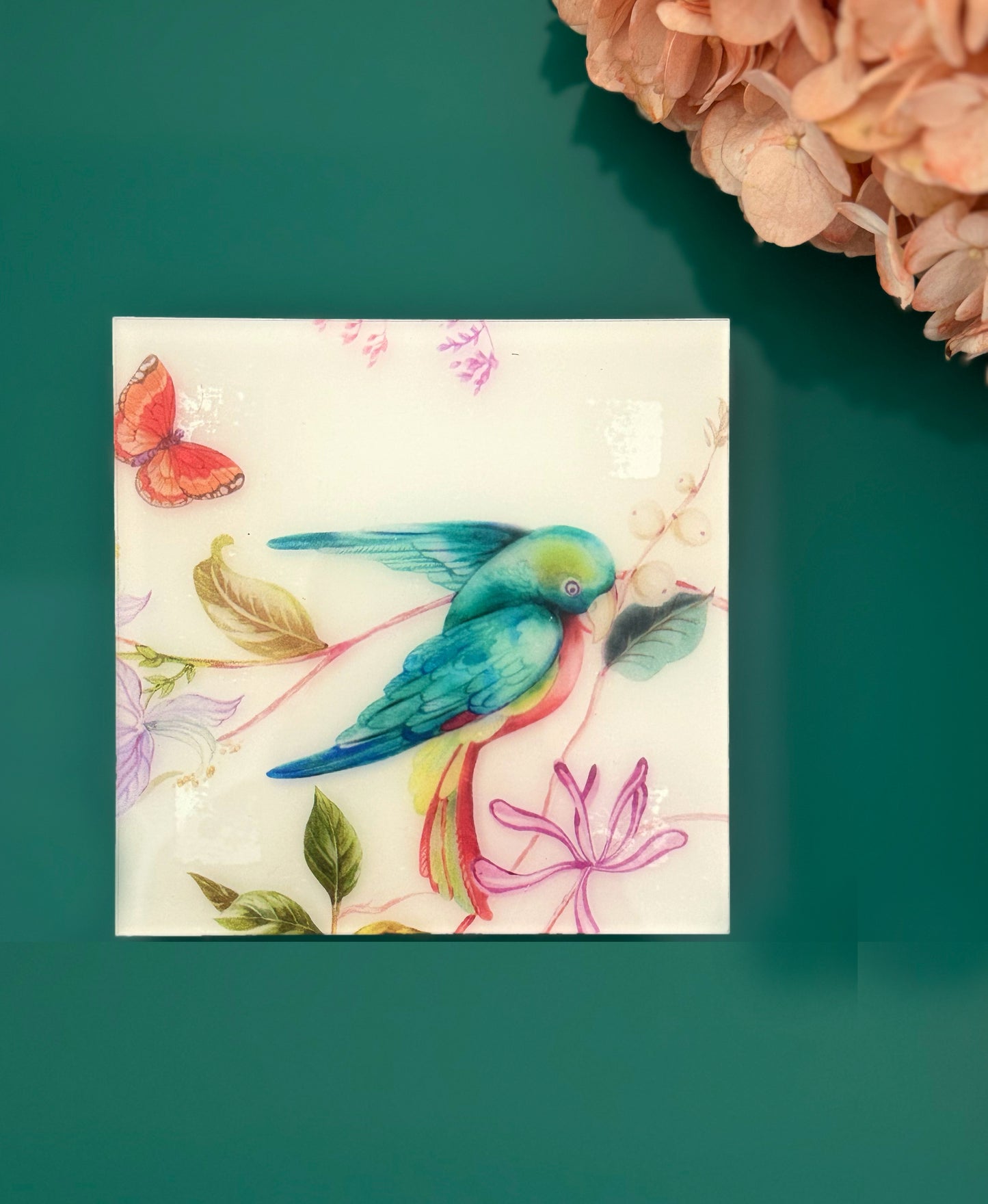 Feathered Dreams Green Coaster