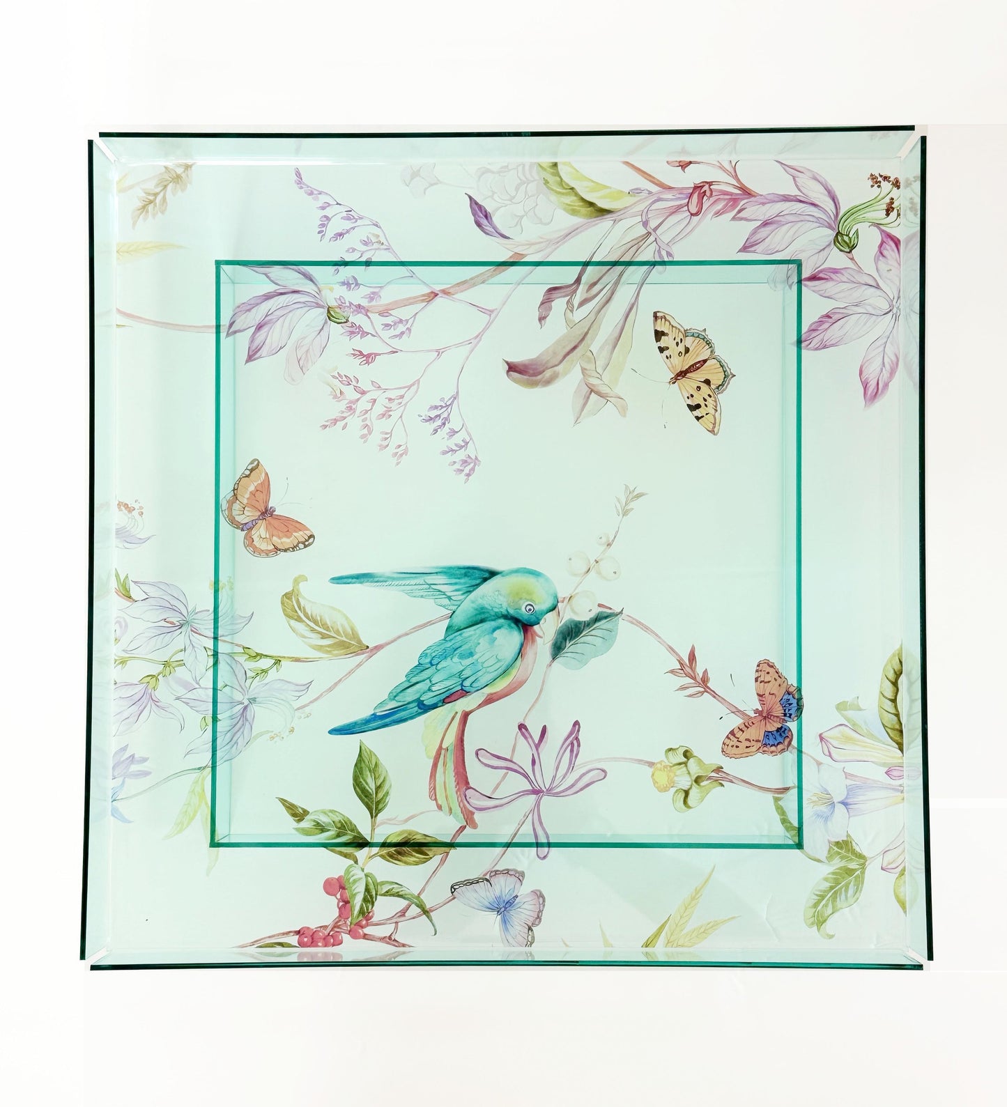 Feathered Dreams Acrylic Green Tray