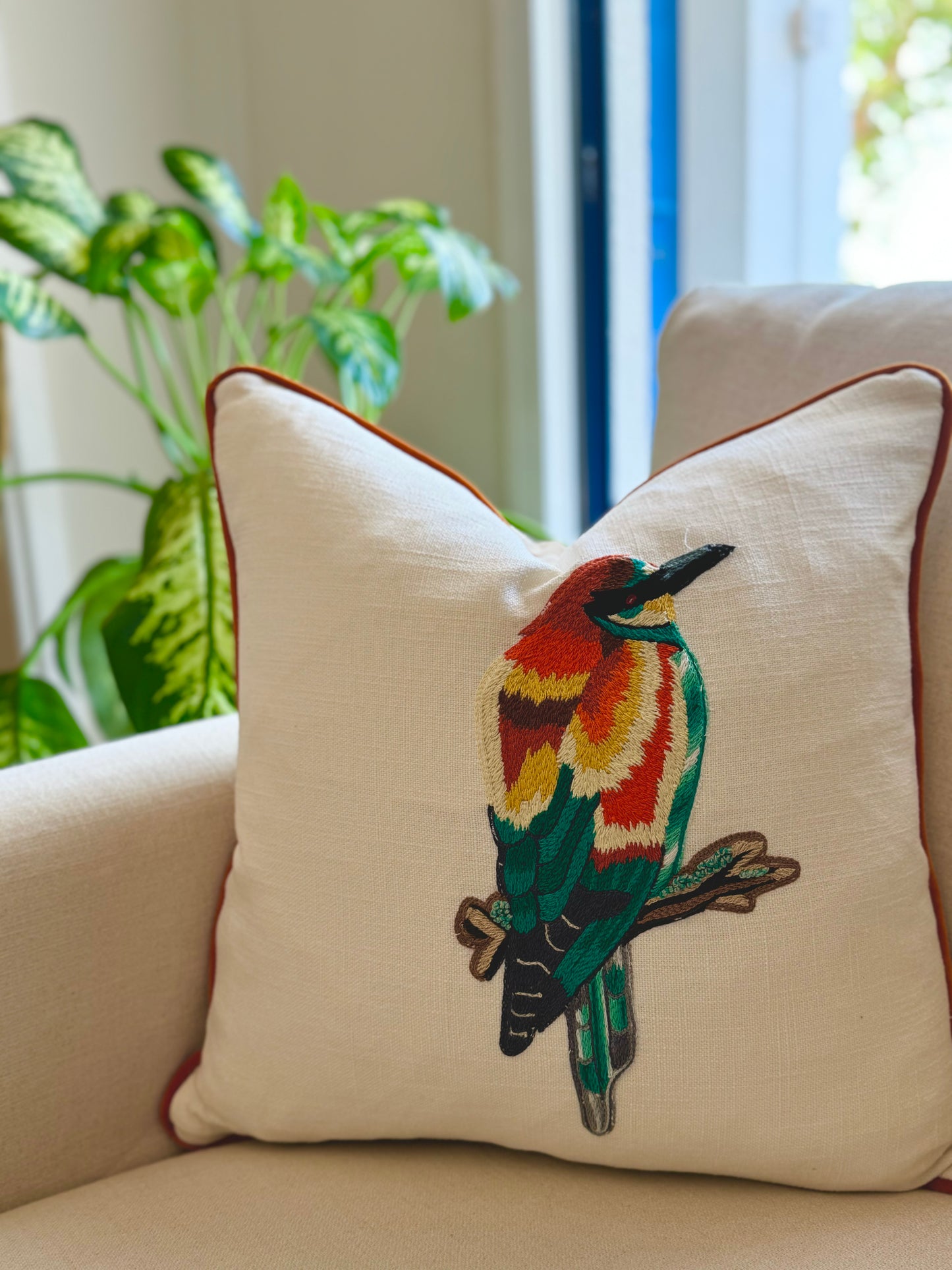 Feathered Dreams Cushion - Nature's Palette