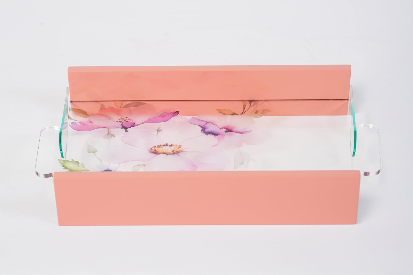 Feathered Dreams Wood Peach Tray