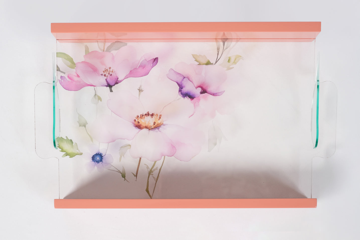 Feathered Dreams Wood Peach Tray