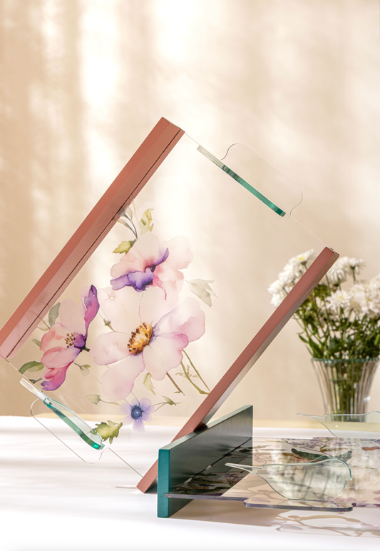 Feathered Dreams Wood Peach Tray