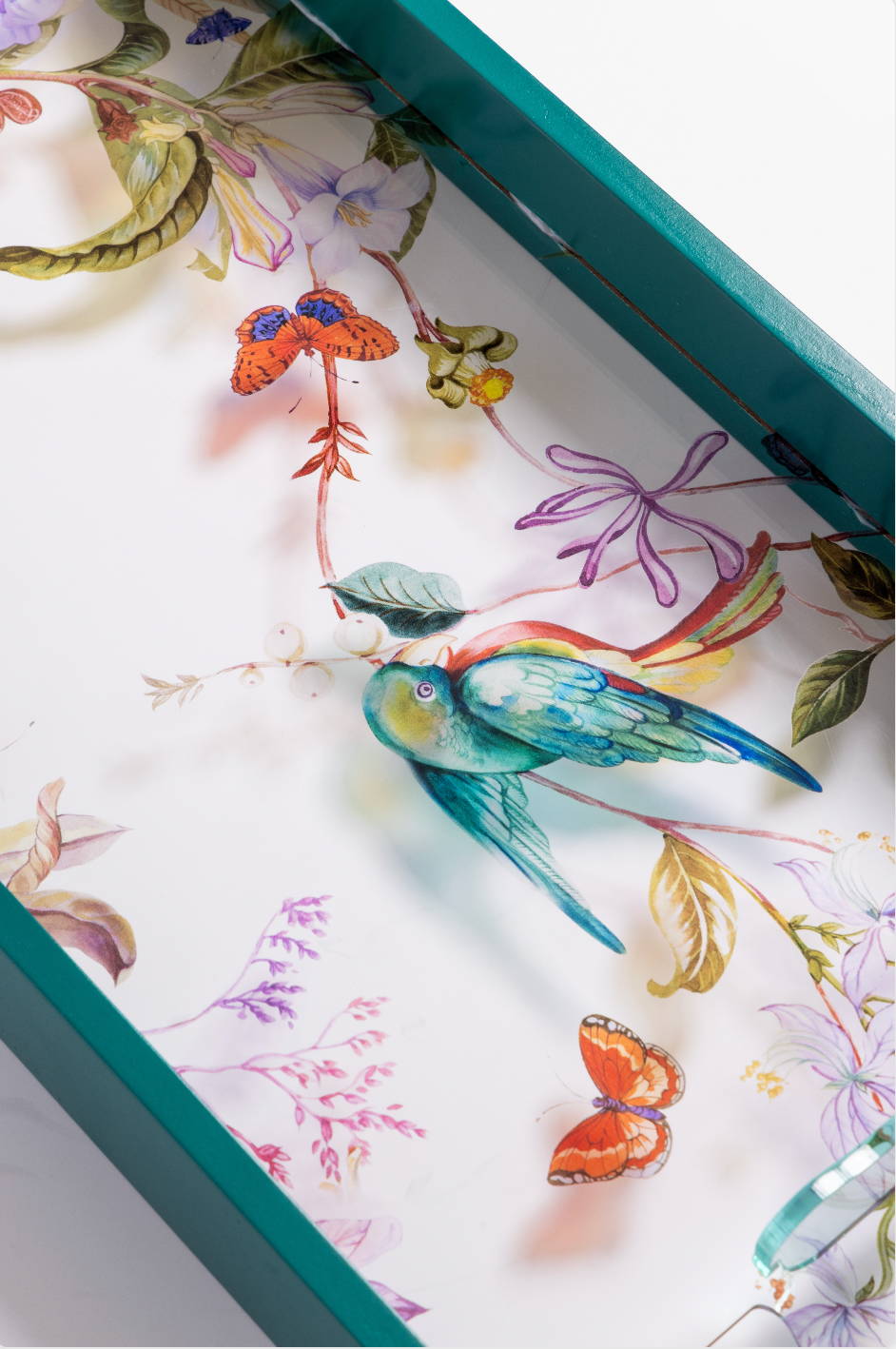 Feathered Dreams Wood Green Tray