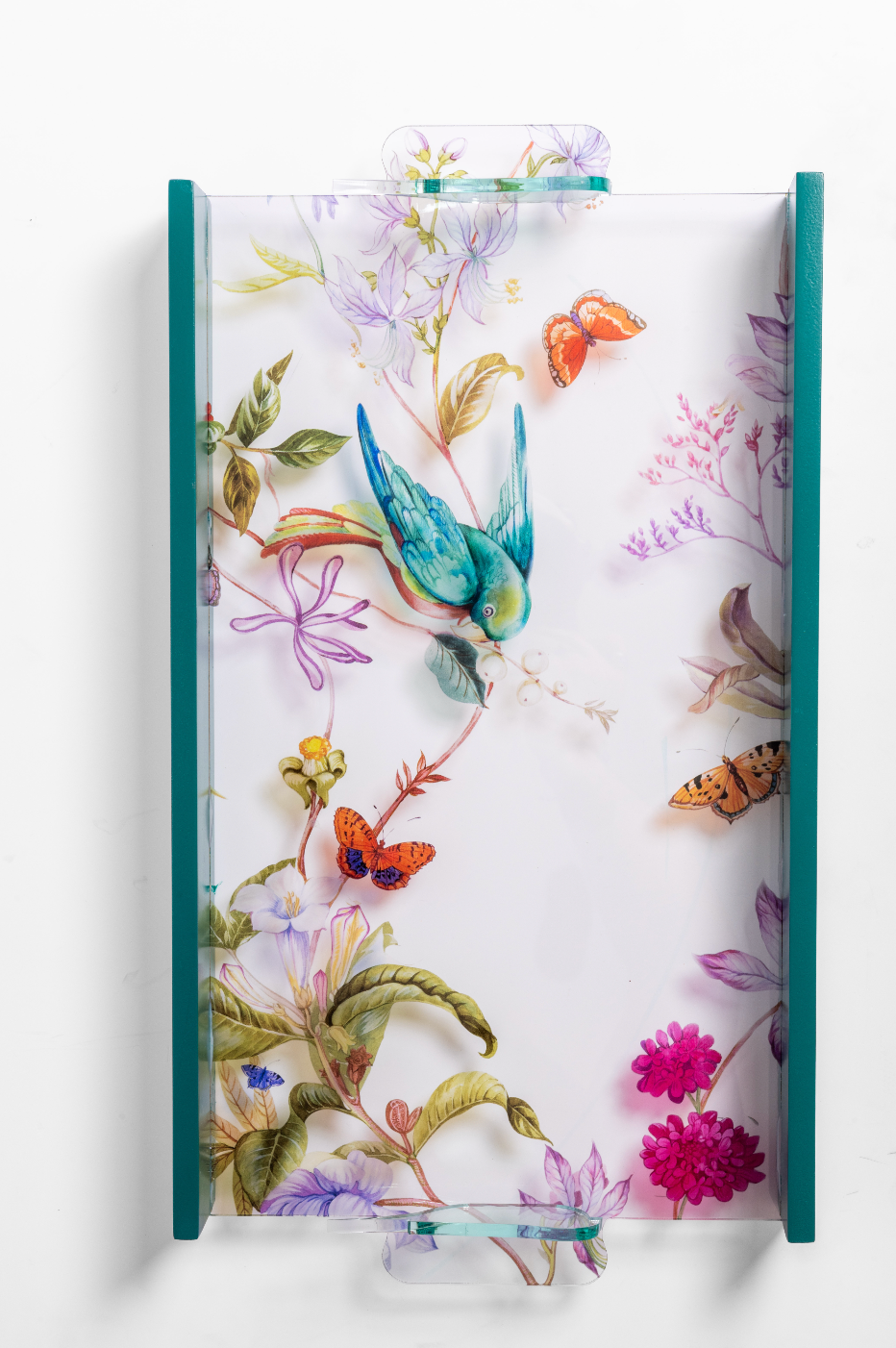 Feathered Dreams Wood Green Tray