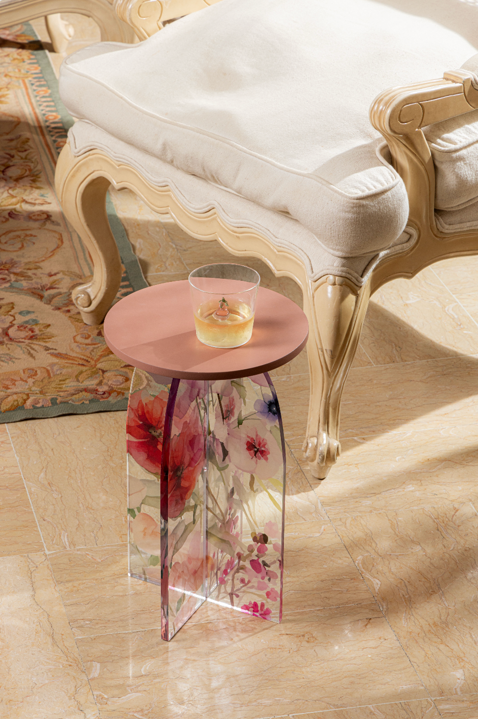 Feathered Dreams Side Table Peach