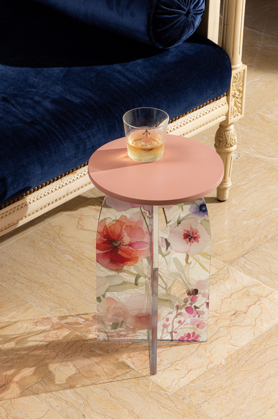Feathered Dreams Side Table Peach