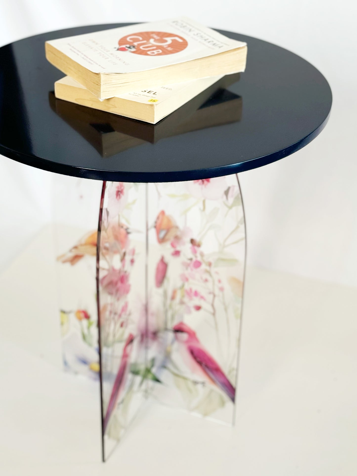 Feathered Dreams Side Table Navy Blue