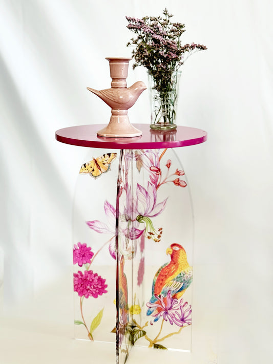 Feathered Dreams Side Table Pink