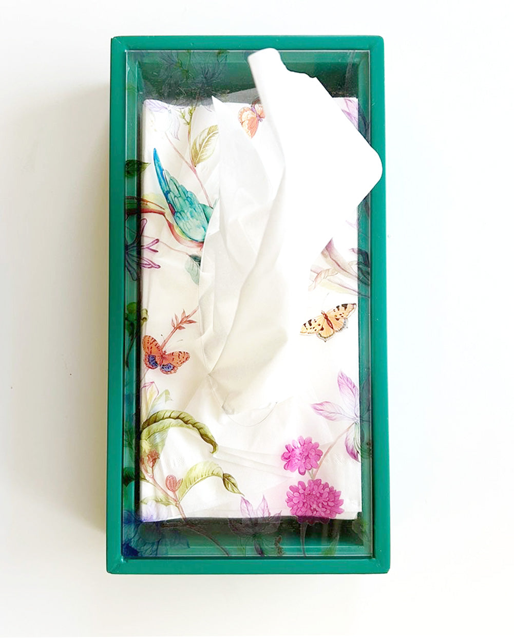 Feathered Dreams Green Tissue Box